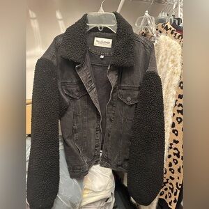 Wallflower Charcoal Sherpa Jean Jacket